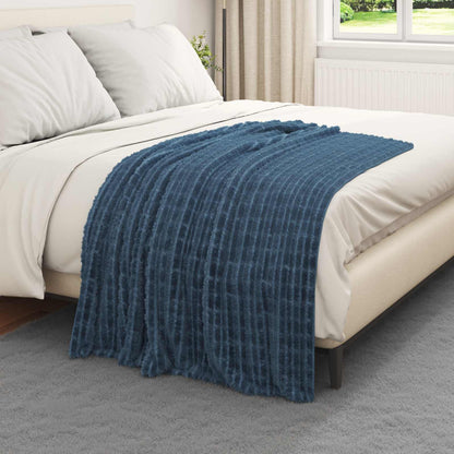 Throw Blanket Navy Blue 150 x 130 cm Fleece