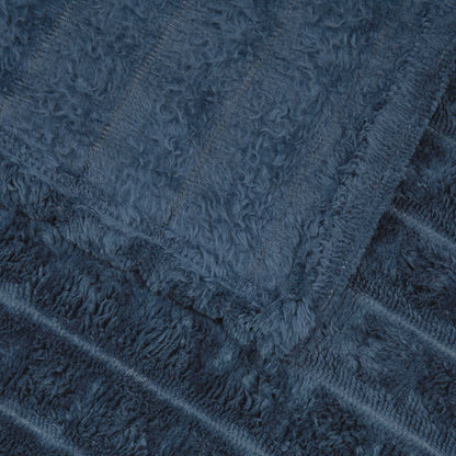 Throw Blanket Navy Blue 200 x 150 cm Fleece