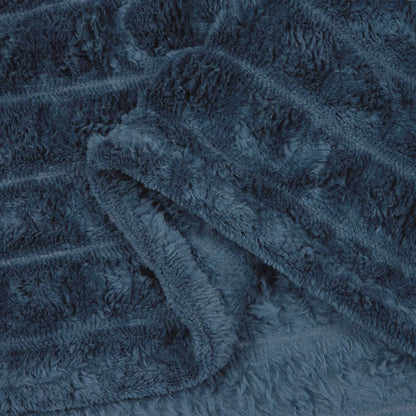 Throw Blanket Navy Blue 200 x 150 cm Fleece
