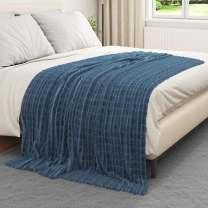 Throw Blanket Navy Blue 200 x 150 cm Fleece