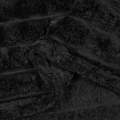 Throw Blanket Black 240 x 220 cm Fleece