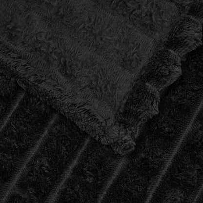 Throw Blanket Black 270 x 240 cm Fleece