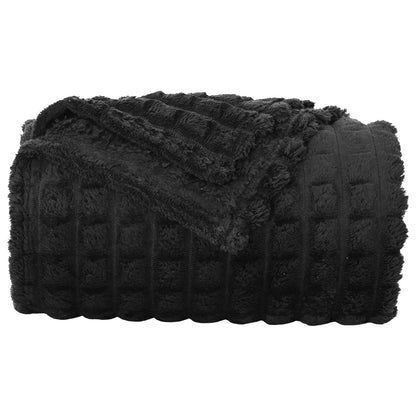 Throw Blanket Black 270 x 240 cm Fleece