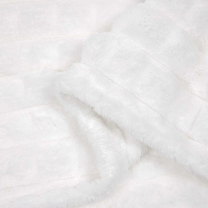 Throw Blanket White 150 x 130 cm Fleece