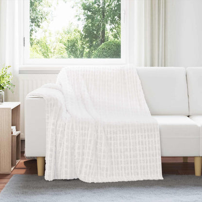 Throw Blanket White 200 x 150 cm Fleece