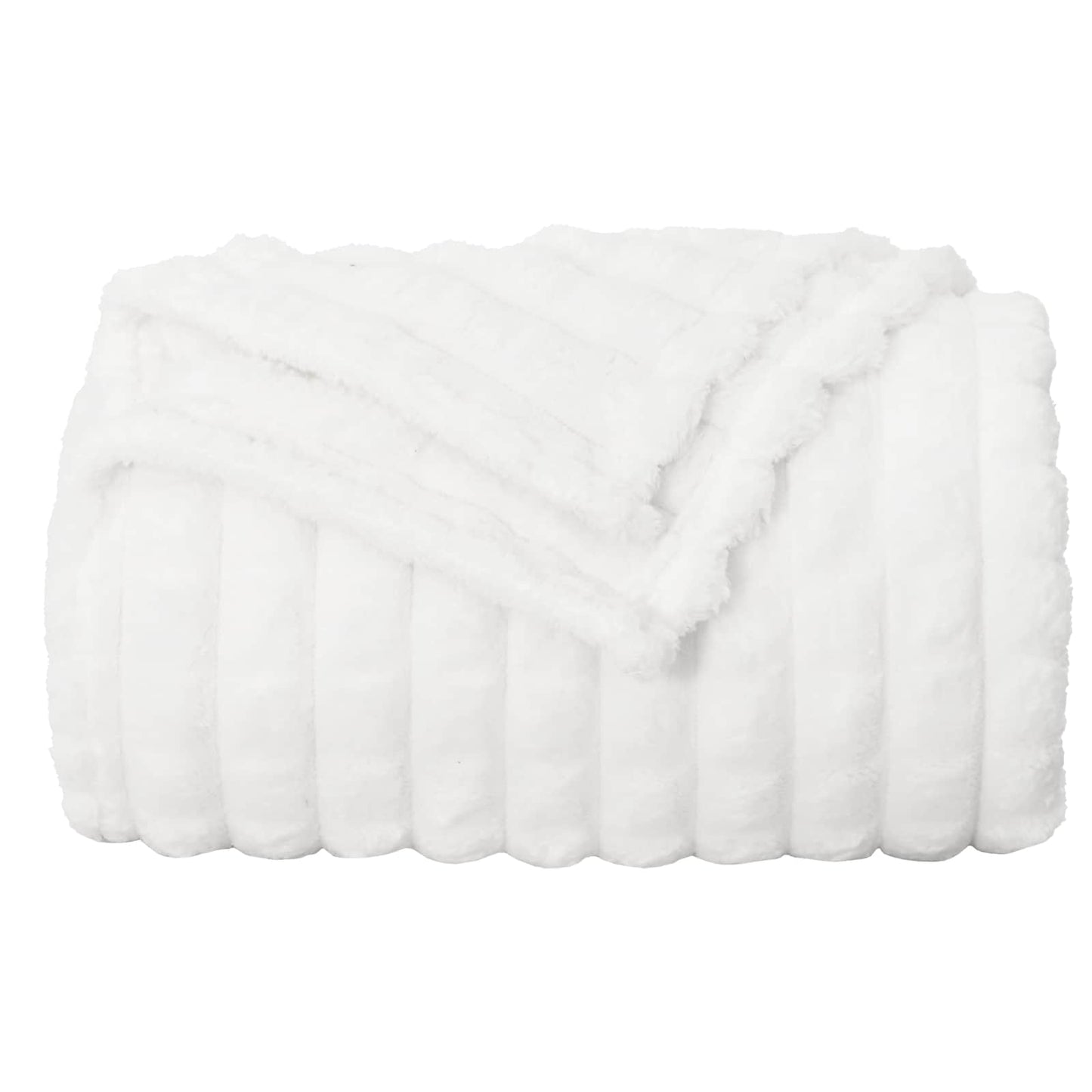 Throw Blanket White 200 x 150 cm Fleece