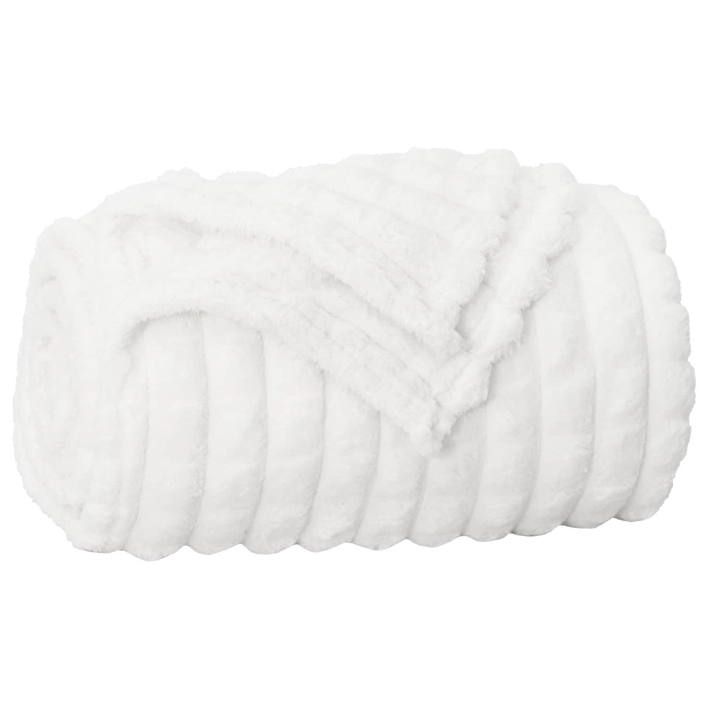 Throw Blanket White 240 x 220 cm Fleece