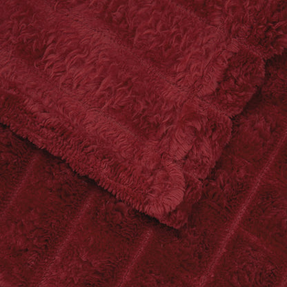 Throw Blanket Bordeaux Red 240 x 220 cm Fleece