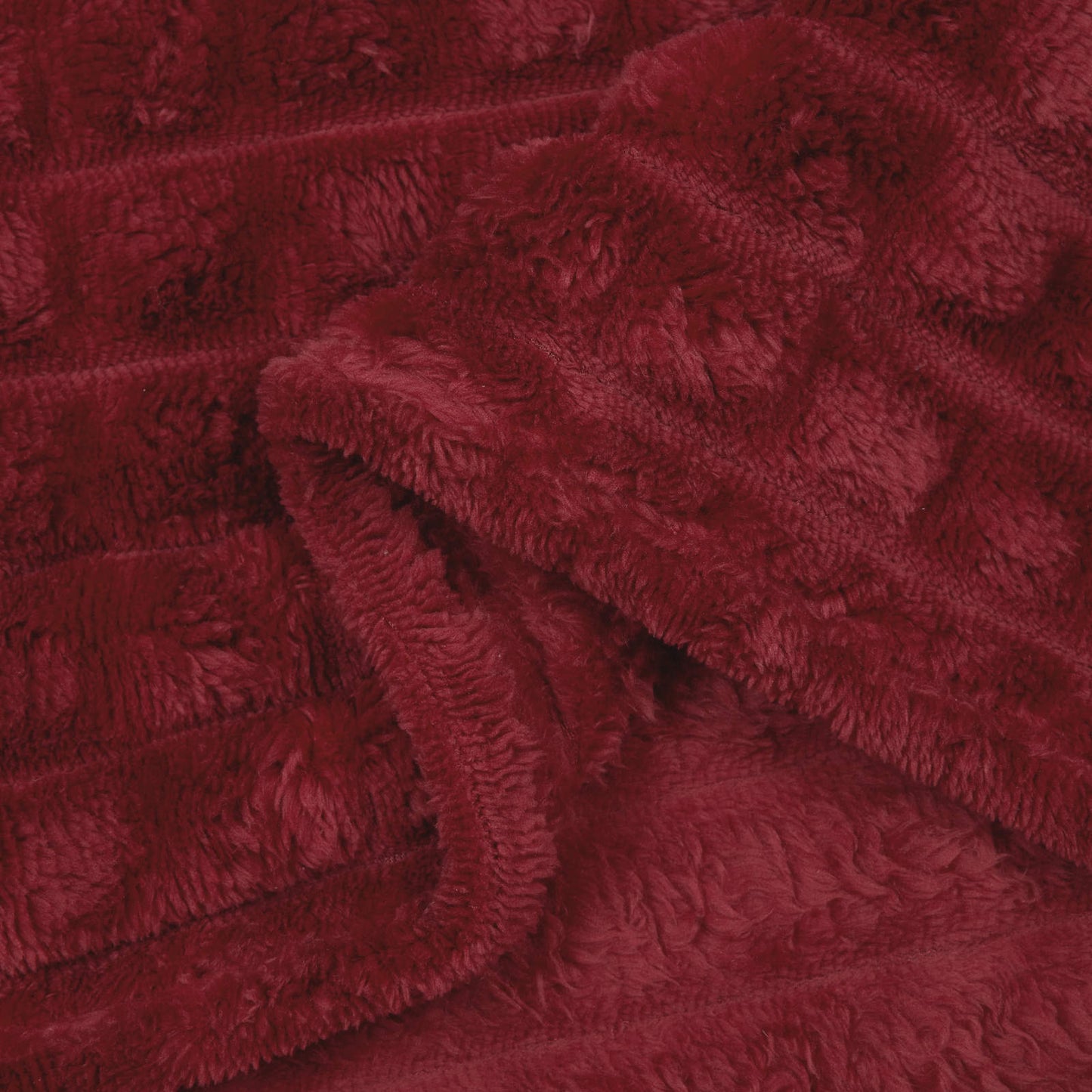 Throw Blanket Bordeaux Red 240 x 220 cm Fleece