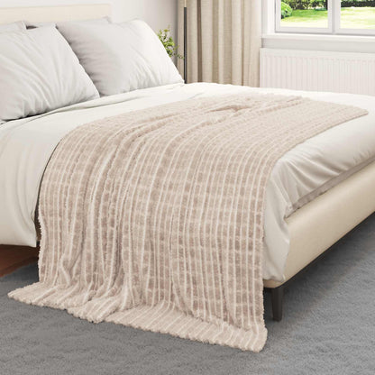 Throw Blankets 6 pcs Beige 200 x 150 cm Fleece
