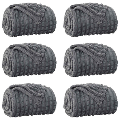Throw Blankets 6 pcs Dark Grey 150 x 130 cm Fleece