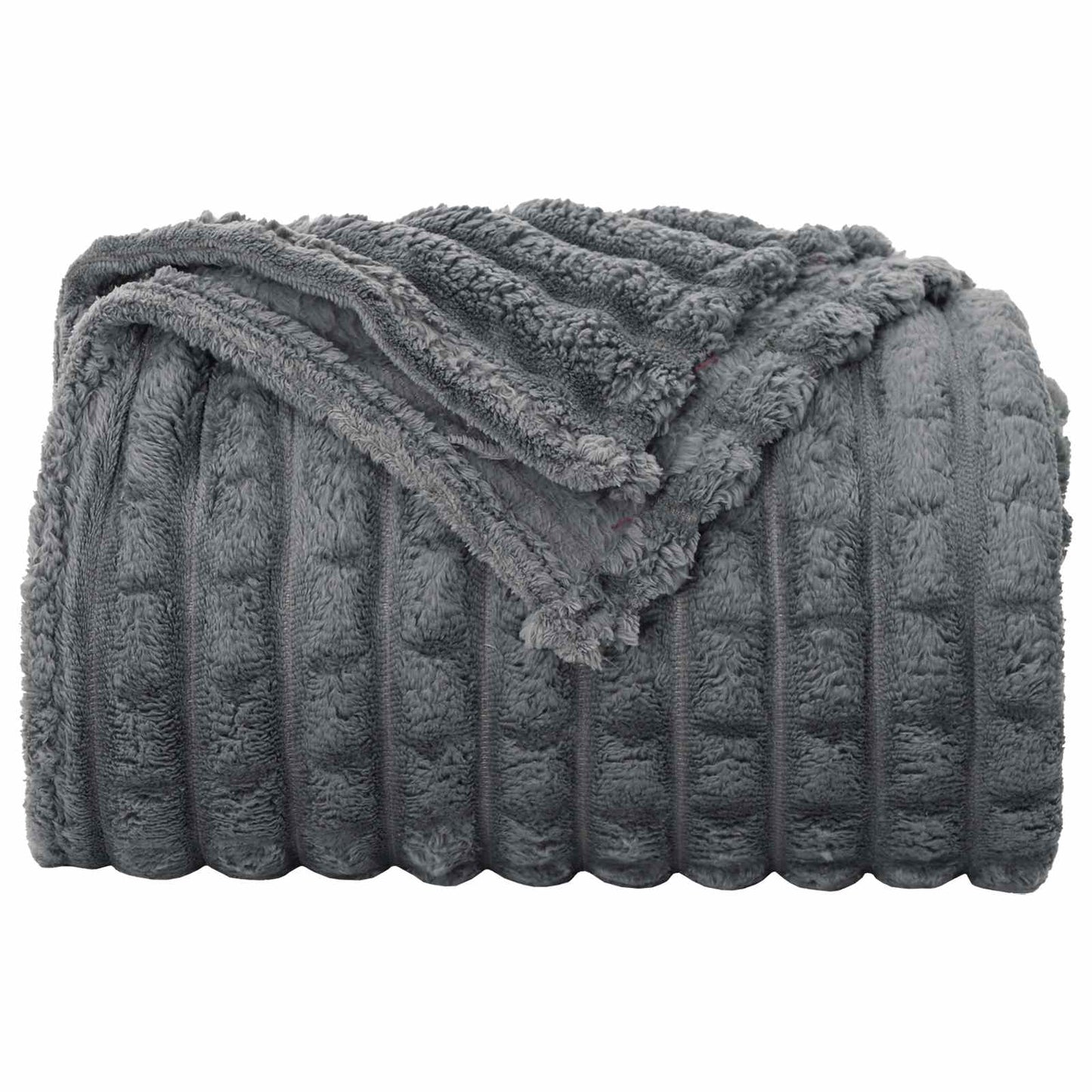 Throw Blankets 6 pcs Dark Grey 240 x 220 cm Fleece