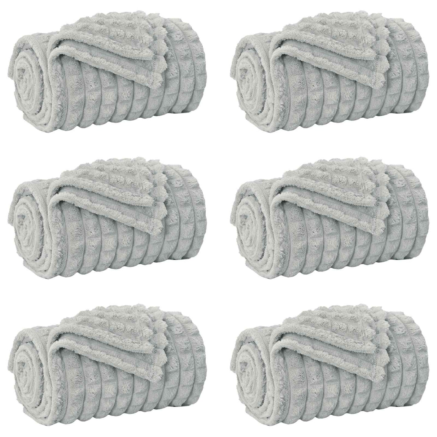 Throw Blankets 6 pcs Grey 200 x 150 cm Fleece