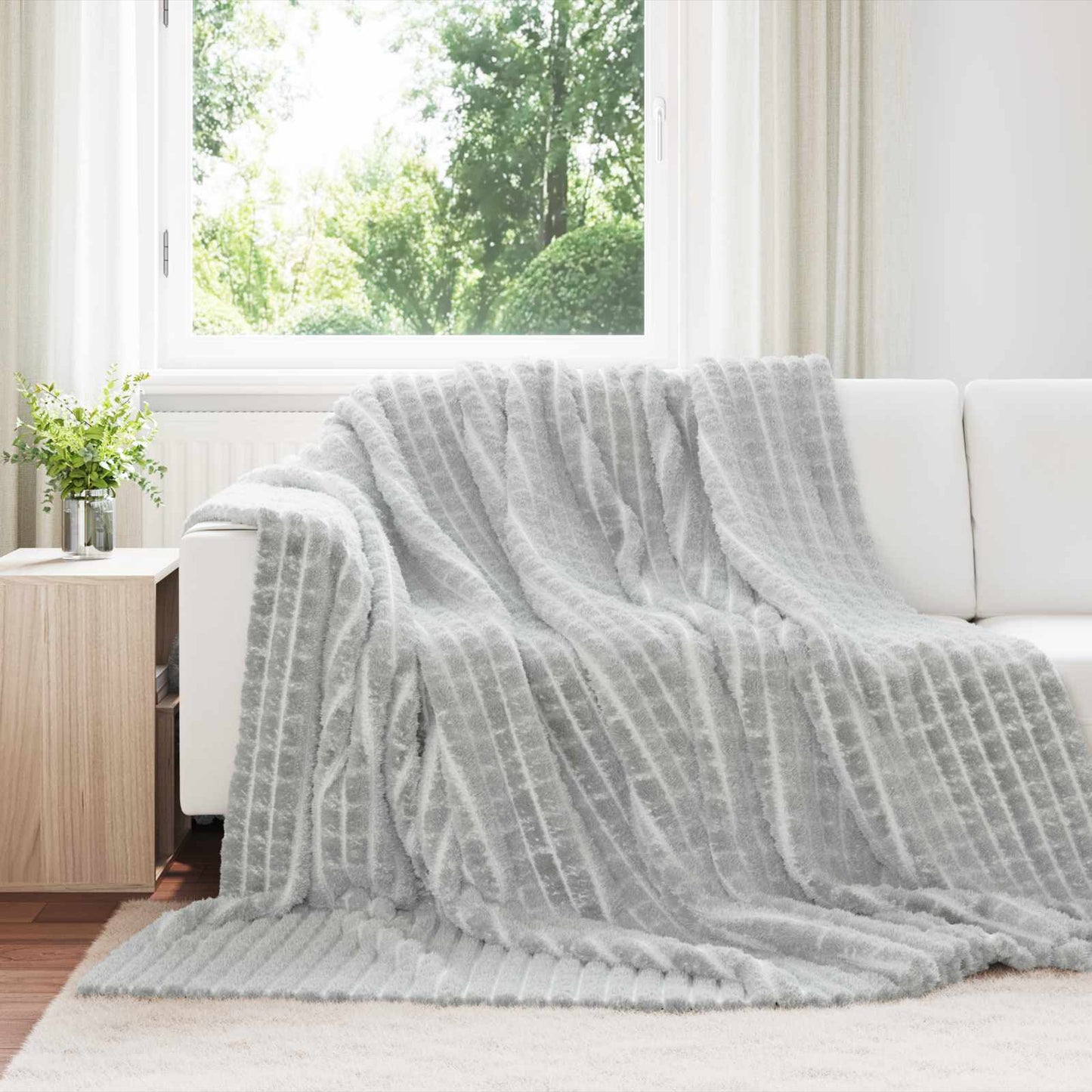 Throw Blankets 6 pcs Grey 240 x 220 cm Fleece