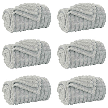 Throw Blankets 6 pcs Grey 240 x 220 cm Fleece