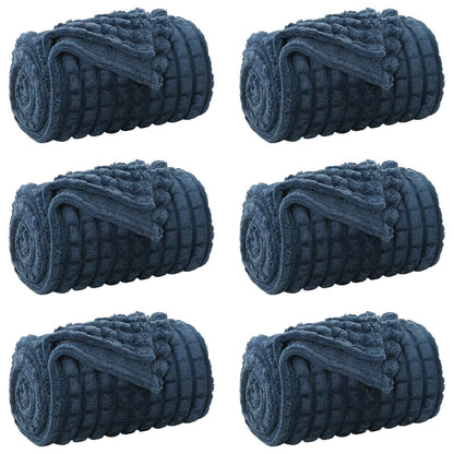 Throw Blankets 6 pcs Navy Blue 200 x 150 cm Fleece