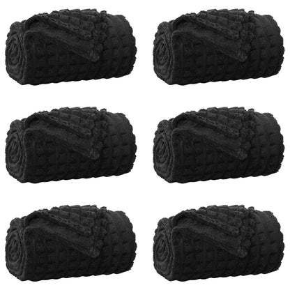 Throw Blankets 6 pcs Black 240 x 220 cm Fleece