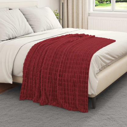 Throw Blankets 6 pcs Bordeaux Red 150 x 130 cm Fleece