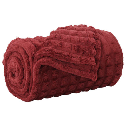 Throw Blankets 6 pcs Bordeaux Red 150 x 130 cm Fleece