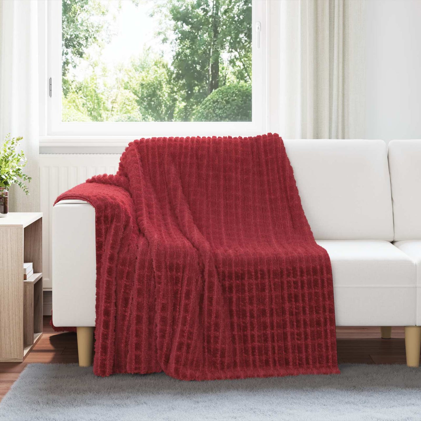 Throw Blankets 6 pcs Bordeaux Red 200 x 150 cm Fleece