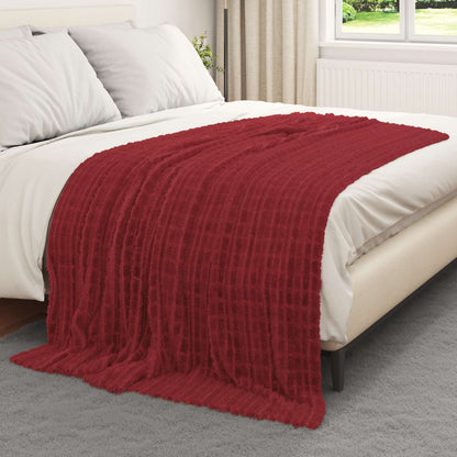Throw Blankets 6 pcs Bordeaux Red 200 x 150 cm Fleece