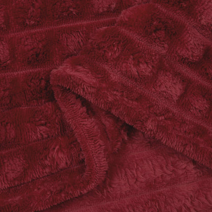 Throw Blankets 6 pcs Bordeaux Red 270 x 240 cm Fleece
