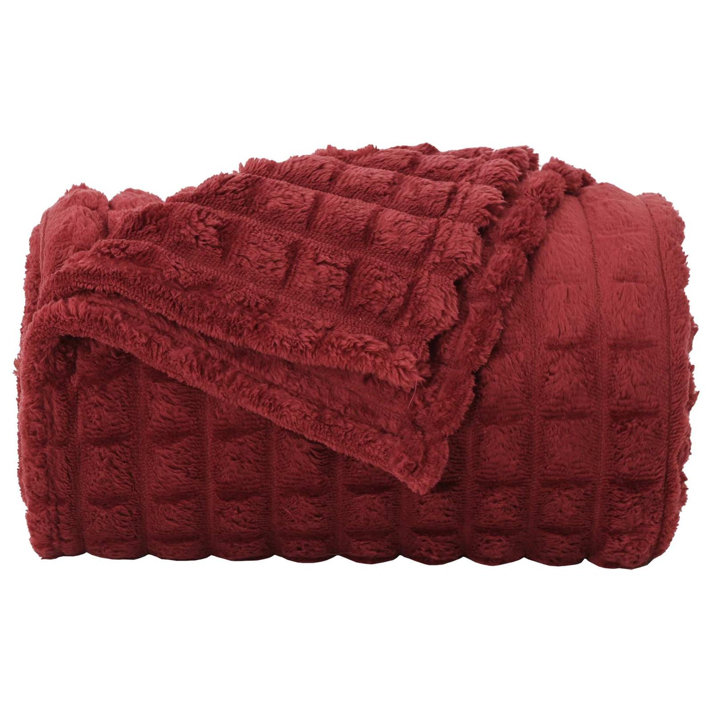 Throw Blankets 6 pcs Bordeaux Red 270 x 240 cm Fleece