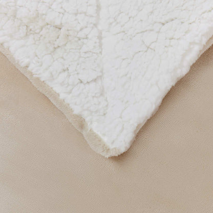 Throw Blanket Beige 240 x 270 cm Fleece