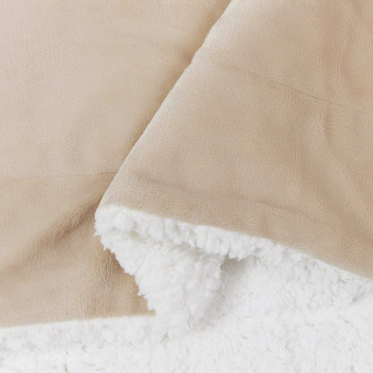 Throw Blanket Beige 240 x 270 cm Fleece