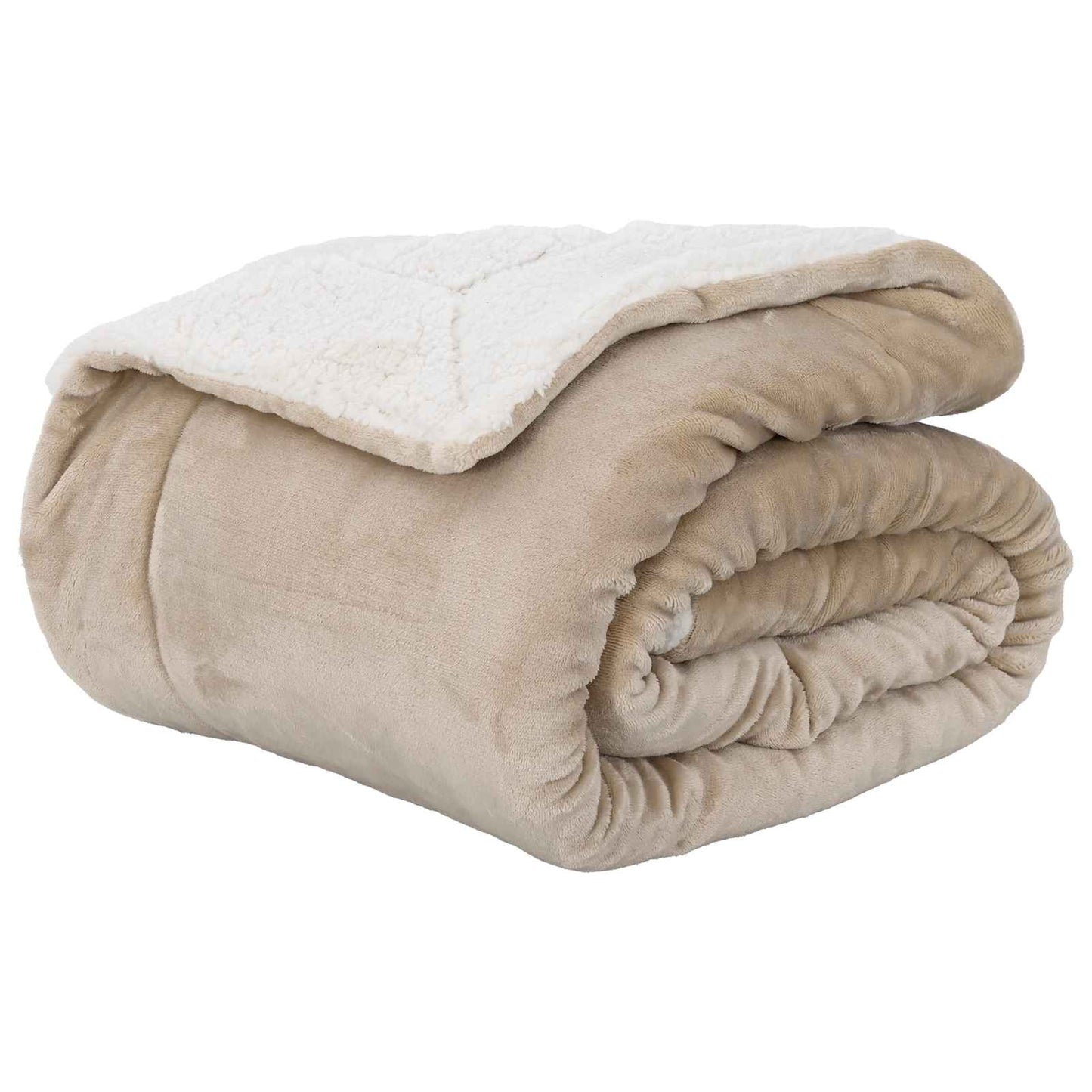 Throw Blanket Beige 240 x 270 cm Fleece