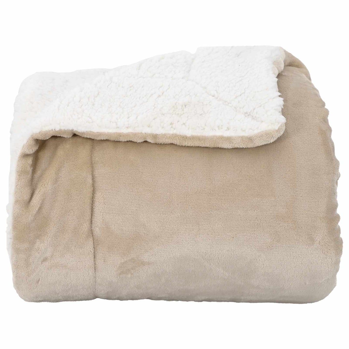 Throw Blanket Beige 240 x 270 cm Fleece