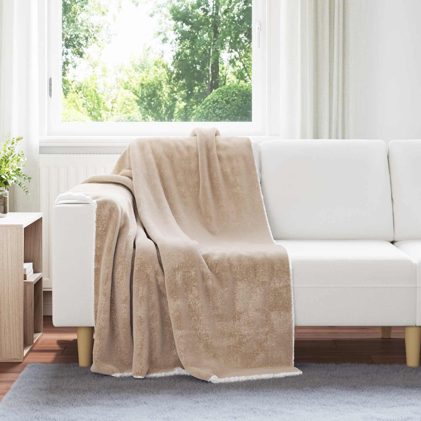 Throw Blanket Camel 130 x 150 cm 1 kg Fleece