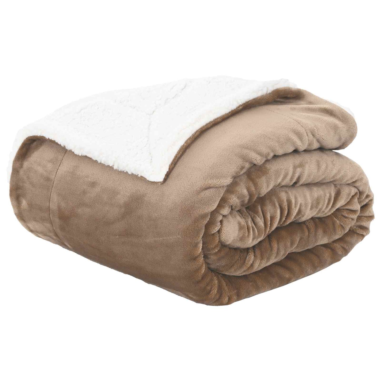 Throw Blanket Camel 220 x 240 cm Fleece