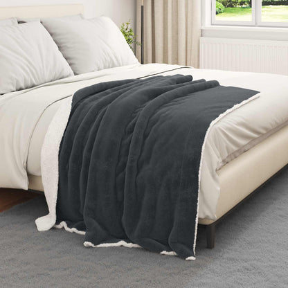 Throw Blanket Dark Grey 130 x 150 cm 1 kg Fleece
