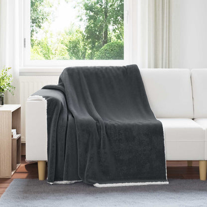 Throw Blanket Dark Grey 150 x 200 cm Fleece