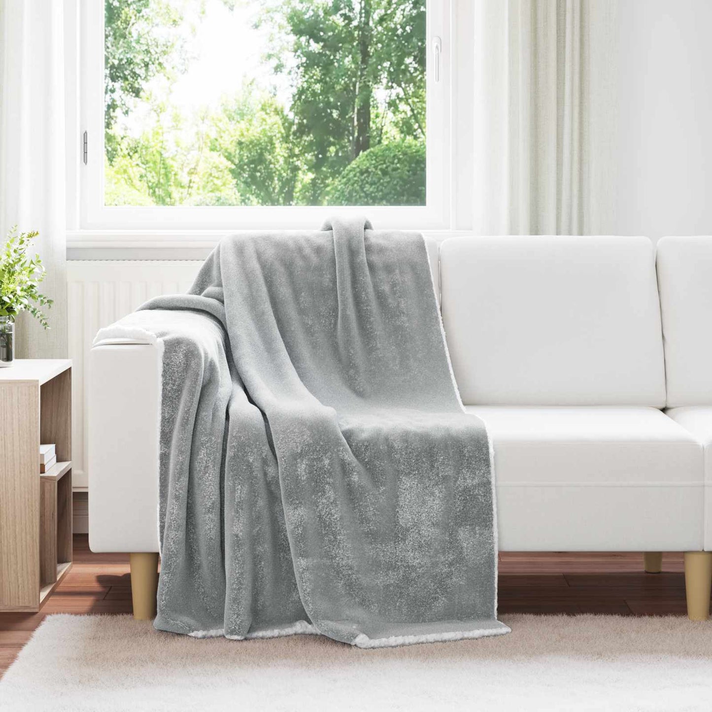 Throw Blanket Grey 130 x 150 cm 1 kg Fleece