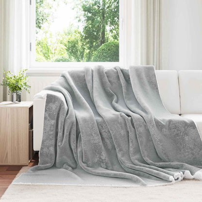 Throw Blanket Grey 220 x 240 cm Fleece