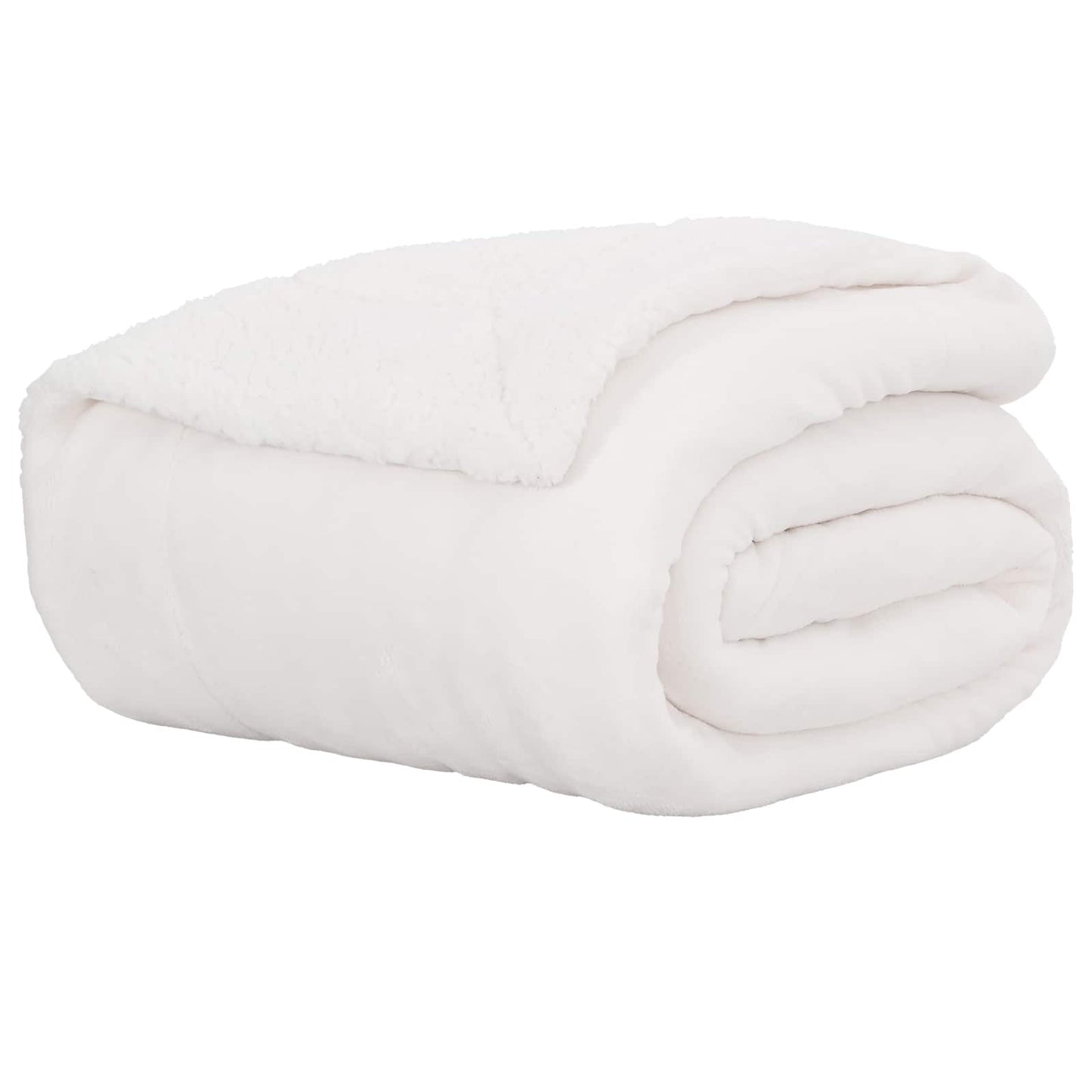 Throw Blanket White 130 x 150 cm 1 kg Fleece