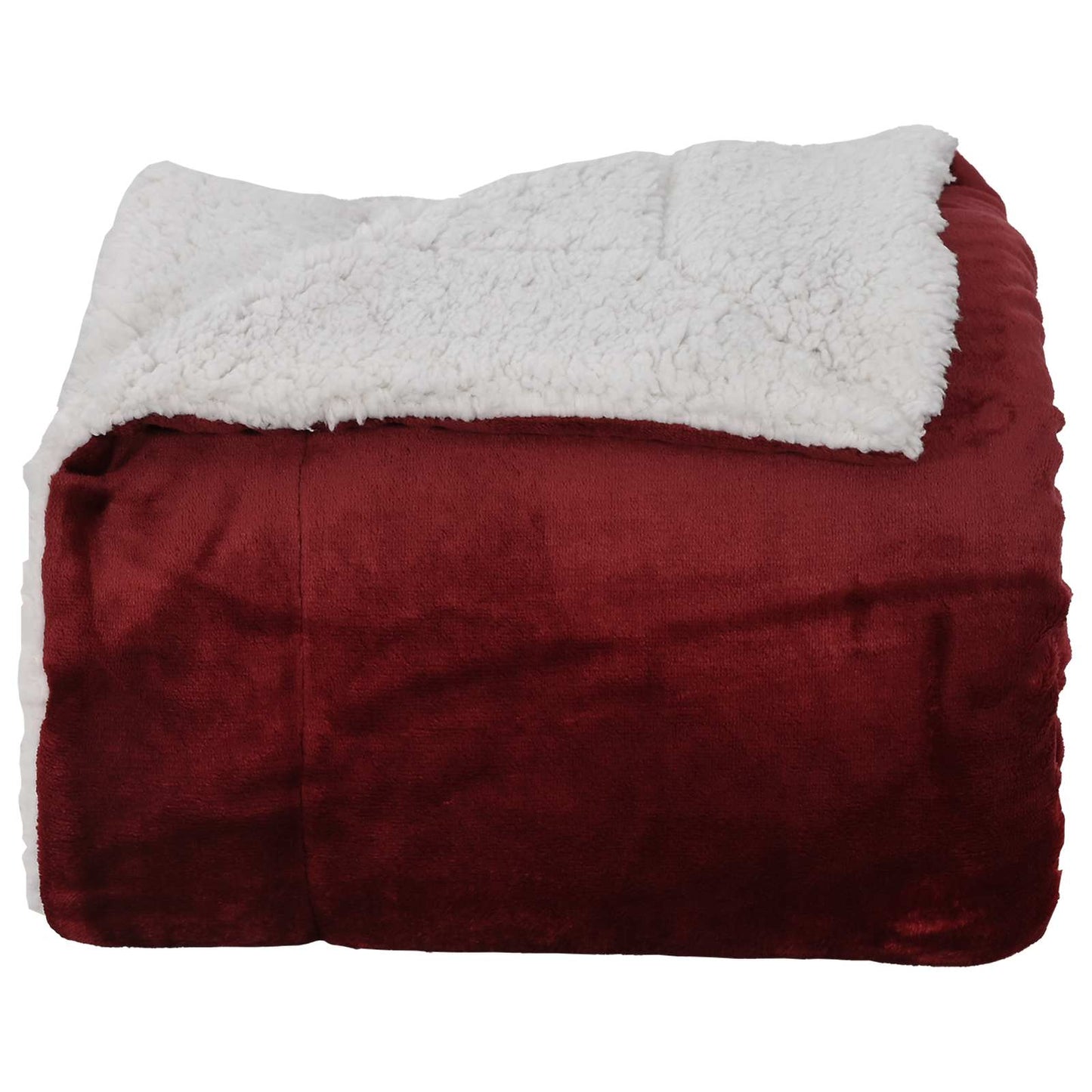 Throw Blanket Bordeaux Red 150 x 200 cm Fleece