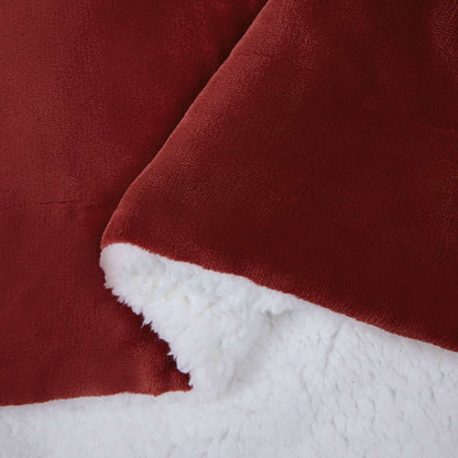 Throw Blanket Bordeaux Red 220 x 240 cm Fleece