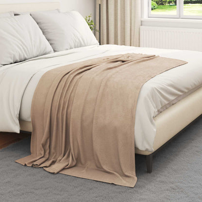 Throw Blanket Camel 170 x 130 cm Fleece