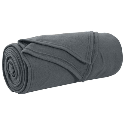 Throw Blanket Dark Grey 240 x 220 cm Fleece