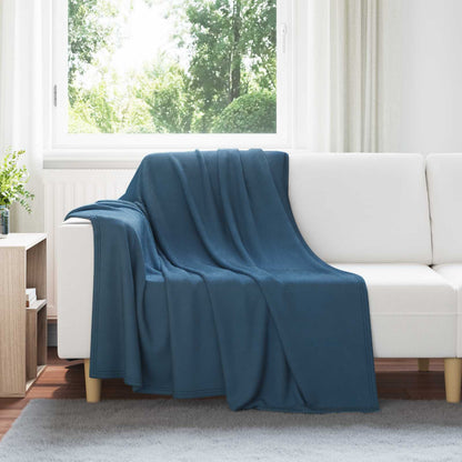 Throw Blanket Navy Blue 200 x 150 cm Fleece