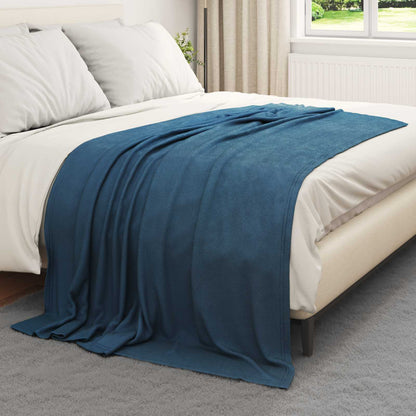 Throw Blanket Navy Blue 200 x 150 cm Fleece