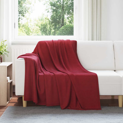 Throw Blanket Bordeaux Red 200 x 150 cm Fleece