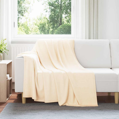 Throw Blanket Cream 200 x 150 cm Fleece