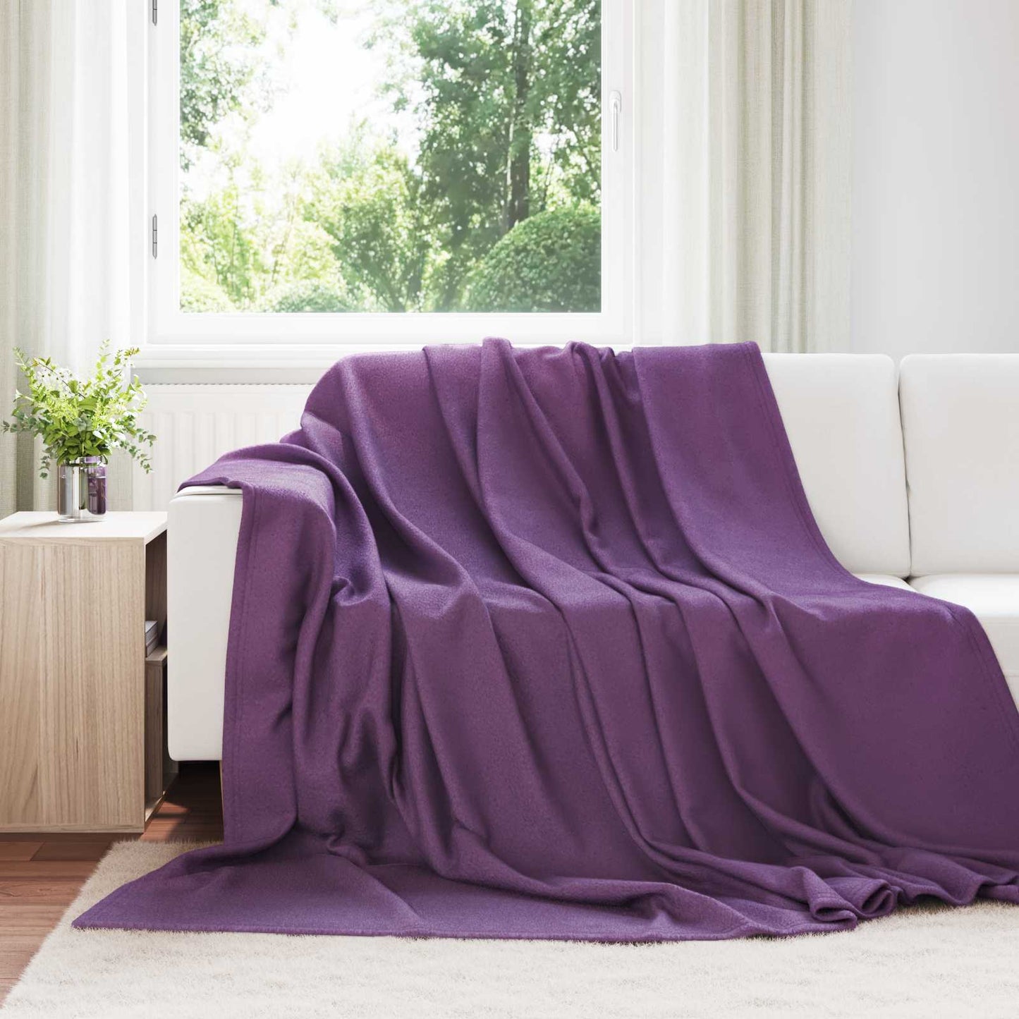 Throw Blanket Purple 270 x 240 cm Fleece