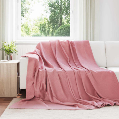 Throw Blanket Pink 240 x 220 cm Fleece