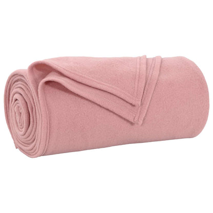 Throw Blanket Pink 240 x 220 cm Fleece