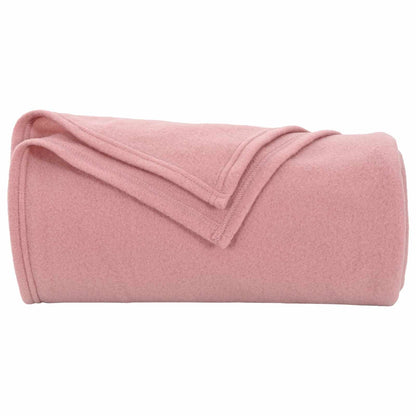 Throw Blanket Pink 240 x 220 cm Fleece